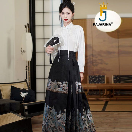 Chinese Style Improved Hanfu Women's Top Temperament Han Element Skirt Set NO.MMQ014
