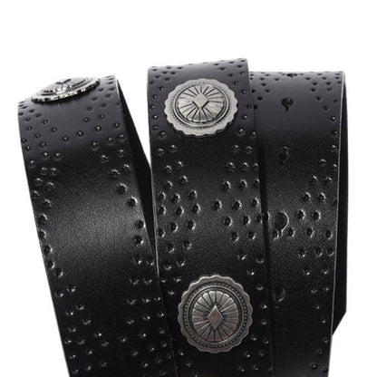Personality Embossed Retro Smooth Buckle Belts 3.8 Wide NO.PKS018